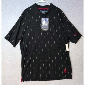 Troop NYC Born in The Bronx Polo Shirt Mens 2xl Embroidered Dagger Print Hip Hop